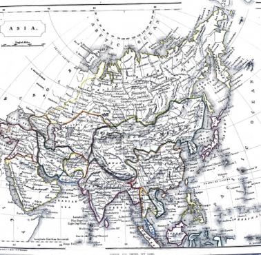 Brytyjska mapa Azji z 1848 roku