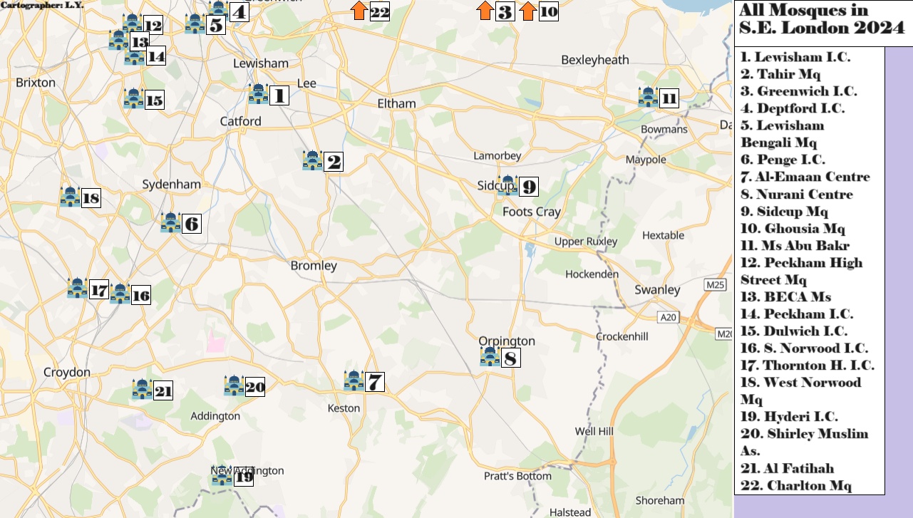 Wszystkie meczety w południowo-wschodnim Londynie, 2024