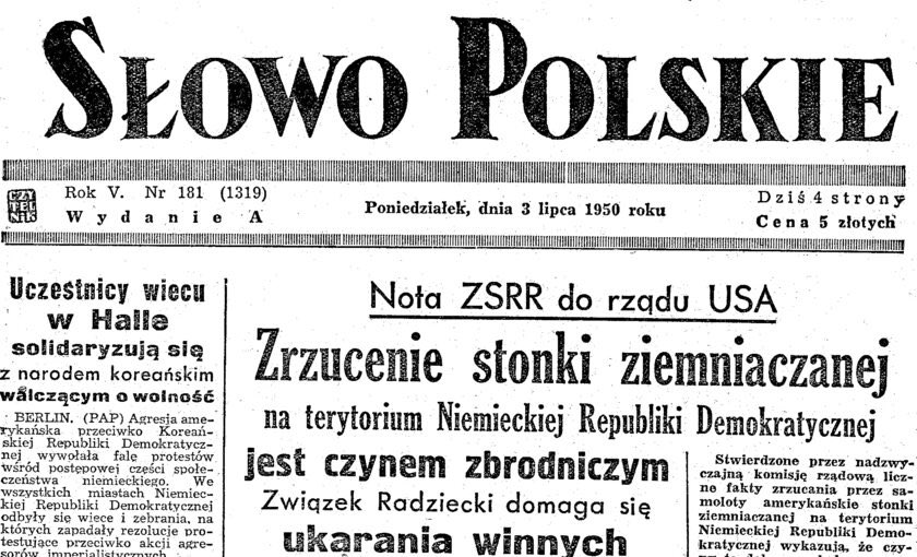 1 czerwca 1950 roku na łamach „Trybuny Ludu”  - walka z imperialistyczną stonką :)