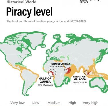 Globalny poziom zagrożenia piractwem morskim na podstawie danych z lat 2019-2020