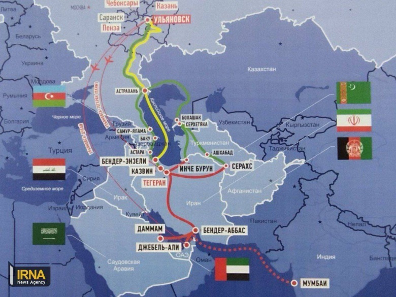 Rosja tworzy nowy korytarz handlowy z pominięciem Azji Środkowej przez Morze Kaspijskie i Iran do Indii