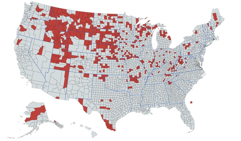 Hrabstwa USA, w których poniżej 1 proc. populacji to osoby czarnoskóre (Afroamerykanie)