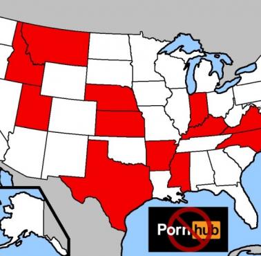 Stany w USA, w których serwisy z pornografią zostaną zablokowane od 1 lipca 2024 roku