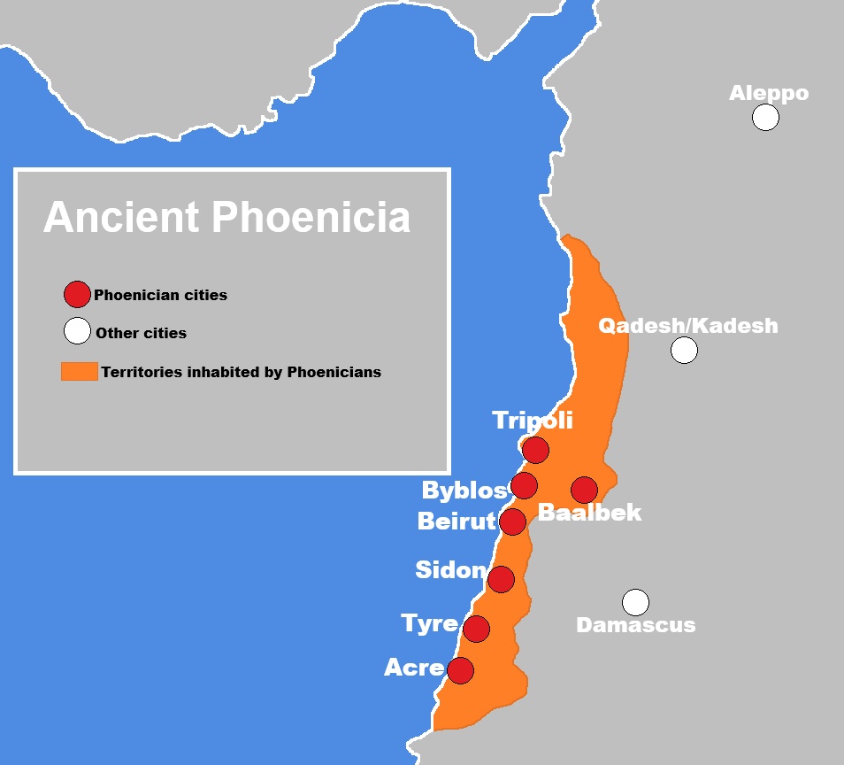 Mapa starożytnej Fenicji