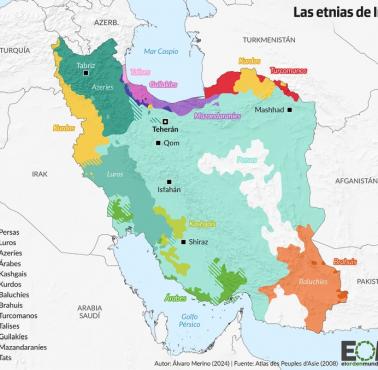 Mapa etniczna Iranu, 2008