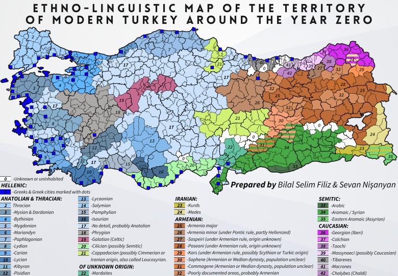 Etnolingwistyczna mapa Turcji