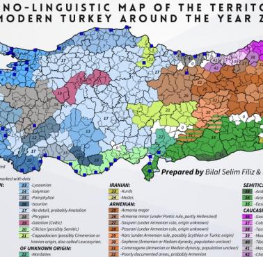 Etnolingwistyczna mapa Turcji