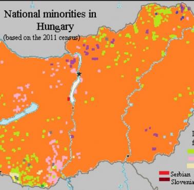 Mapa etniczna Węgier, 2011