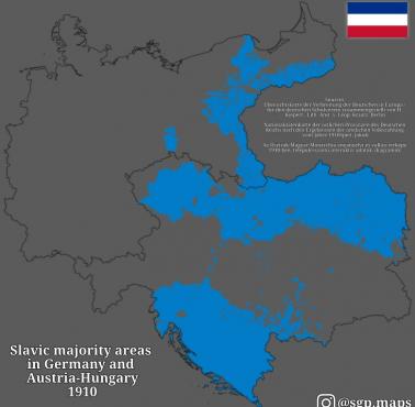 Słowiańskie obszary większościowe w Niemczech i Austro-Węgrzech 1910