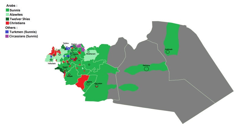 Etno-religijna mapa Syrii