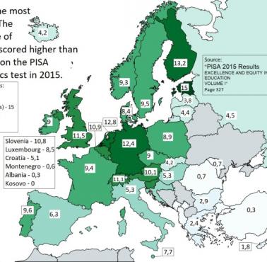 Odsetek chłopców, którzy uzyskali więcej niż 633 punkty w teście matematycznym (PISA Worldwide Ranking), 2015