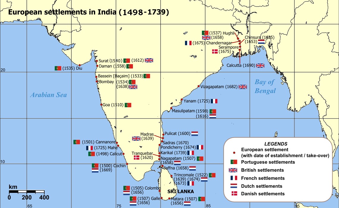 Podbój i europejskie osadnictwo w Indiach, 1498-1739