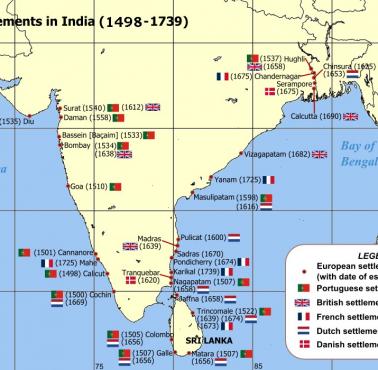 Podbój i europejskie osadnictwo w Indiach, 1498-1739