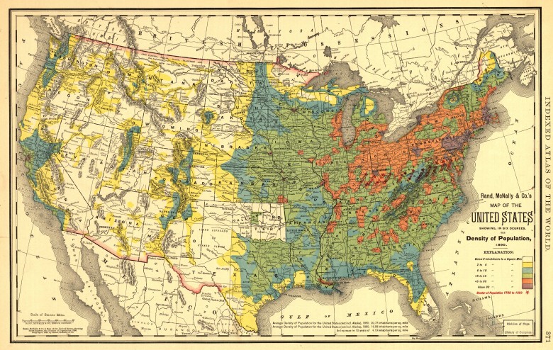 Mapa demograficzna USA z 1880 roku