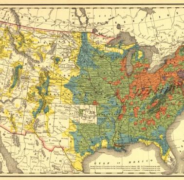 Mapa demograficzna USA z 1880 roku