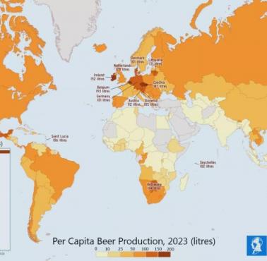 Top20 największy producentów piwa na świecie, 2023