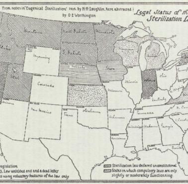 Status prawny sterylizacji antykoncepcyjnej (eugenika) w poszczególnych stanach USA, 1926