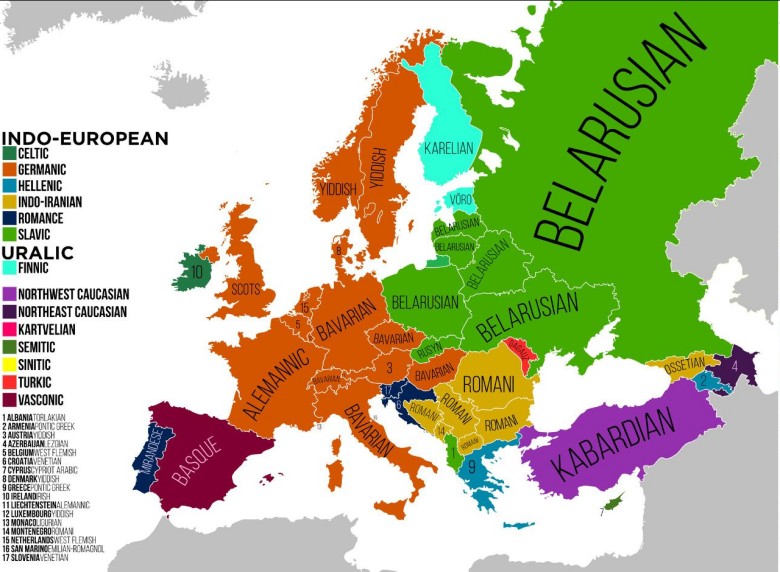 Najbardziej rozpowszechniony zagrożony język według europejskiego kraju