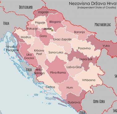 Granice Niepodległego Państwa Chorwackiego (NDH) w latach wojny 1941-45