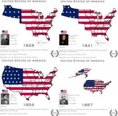 Ekspansja terytorialna USA 1828, 1841, 1854, 1867