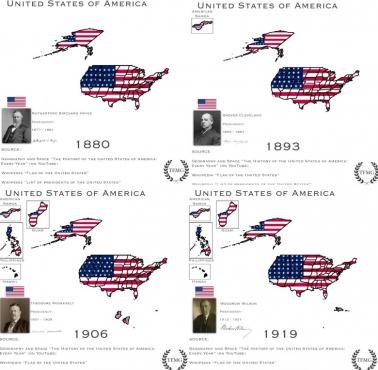 Ekspansja terytorialna USA 1880, 1893, 1906, 1919