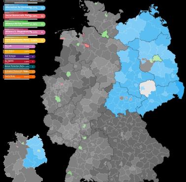 Wybory do Parlamentu Europejskiego w Niemczech w 2024 r.  Podział mandatów na partie