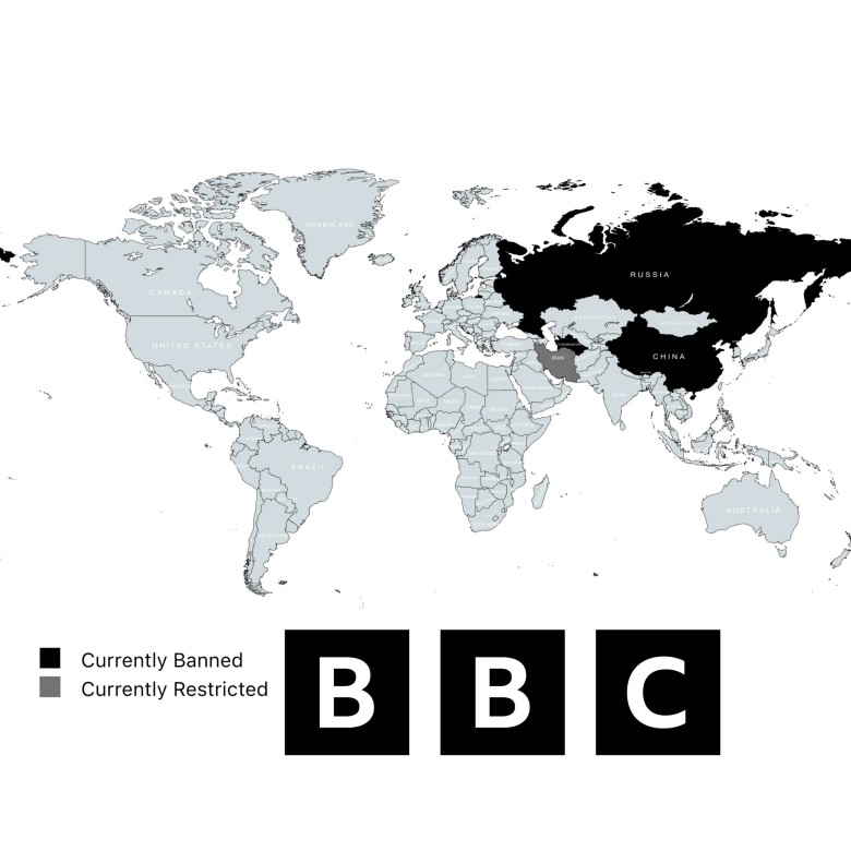 Gdzie na świecie zakazuje się emisji brytyjskiej stacji propagandowej BBC?, 2024