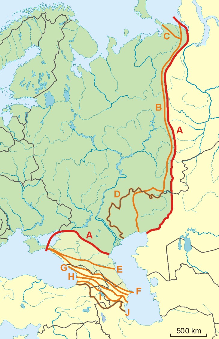 Wiele możliwych definicji granicy między Europą a Azją