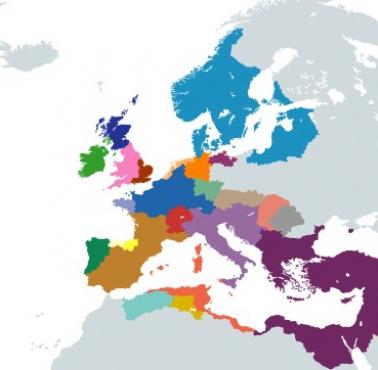 Państwa powstałe po upadku (476 rok) Imperium Rzymskiego - Zachodniego, rok 500