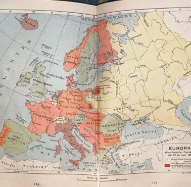 Szwedzka mapa Europy z 1920 roku