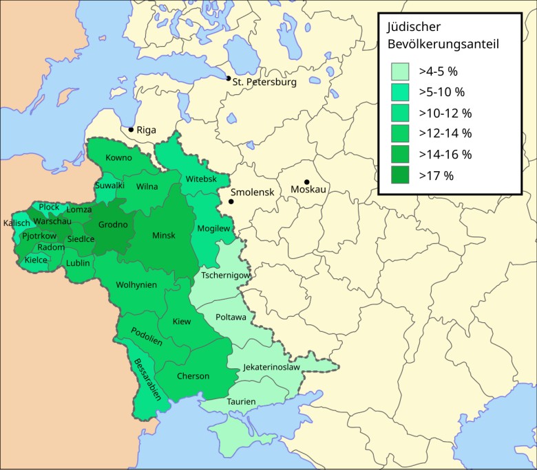 Strefa osiedlenia dla Żydów stworzona przez władze carskie