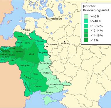 Strefa osiedlenia dla Żydów stworzona przez władze carskie