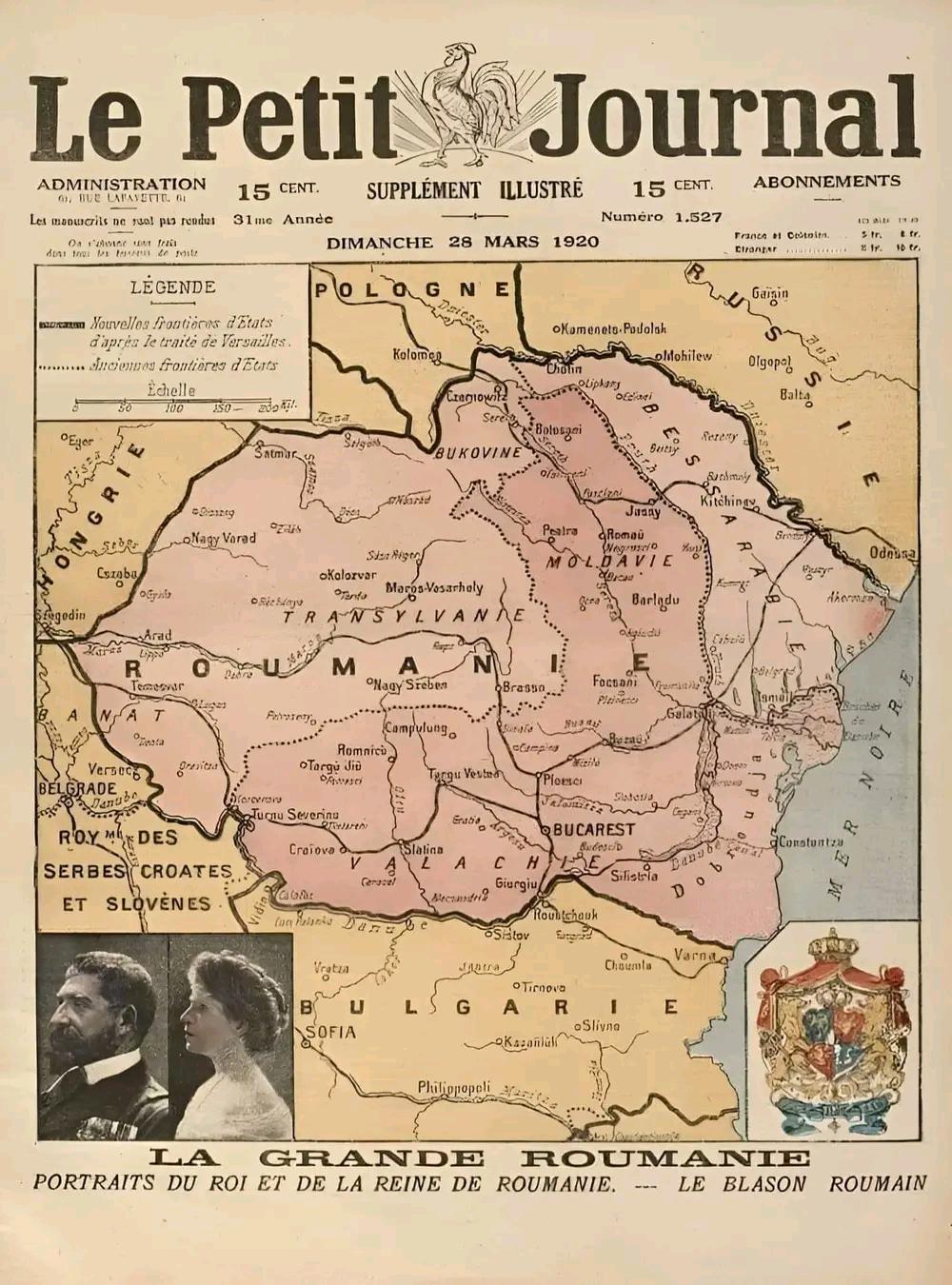 Francuska gazeta Le Petit Journal przedstawiająca Wielką Rumunię, 1920 r.