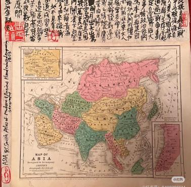 Mapa Azji w 1843 r.