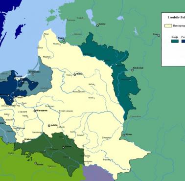Mapa Polski (I RP) po pierwszym rozbiorze, 1772 r.