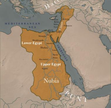 Mapa nowego królestwa starożytnego Egiptu