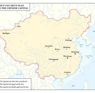 Propozycje chińskiej stolicy wg. Sun Yat-sena
