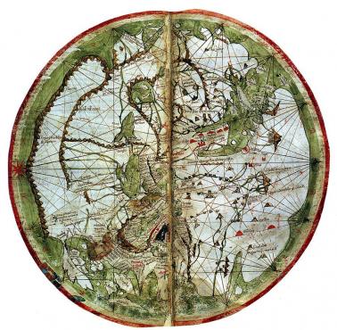 Mapa świata autorstwa genueńskiego kartografa i geografa Pietro Vesconte z 1321 roku