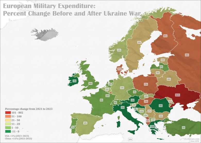 Wzrost wydatków wojskowych w Europie w wyniku wojny od 2021-2023