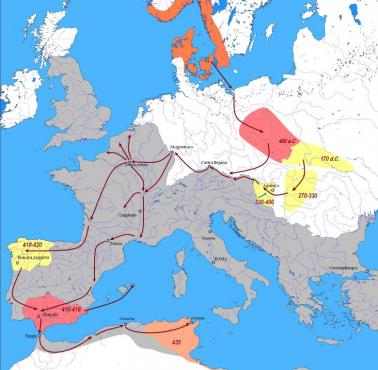 Kierunki migracji Wandalów