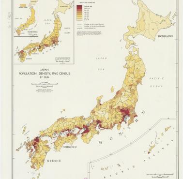 Mapa gęstości zaludnienia Japonii, 1940