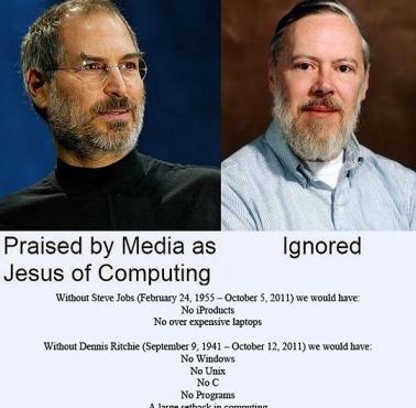 Dennis Ritchie vs. Steve Jobs