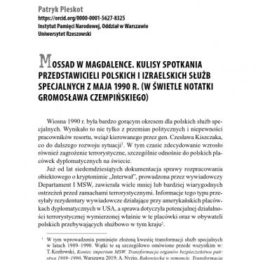 Cz.Kiszczak, premier Mazowiecki kończą „niechlubny antysemicki rozdziału polityki PRL", Magdalenka II, Mossad-CIA-UB-FSB, 1990