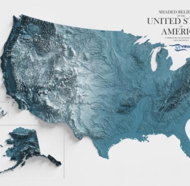 Topograficzna mapa USA