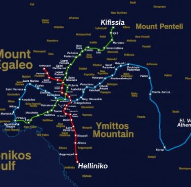 Mapa metra w Atenach