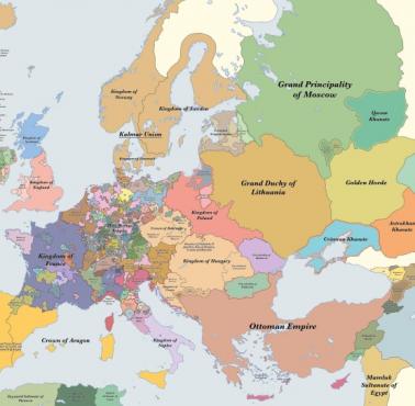 Mapa Europy z 1500 roku