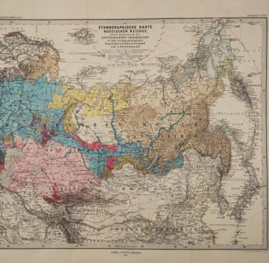 Niemiecka mapa etnograficzna Rosji z 1877 roku