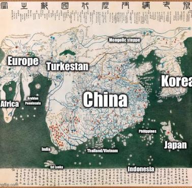 Najdokładniejsza mapa świata z XIII wieku (zaprojektowana w Korei, wykonana w Chinach)