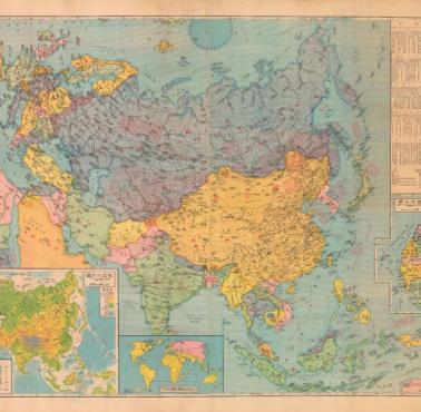 Tajwańska mapa "Mapa sytuacyjna rosyjskiej ekspansji imperialistycznej" wydana w 1954 roku