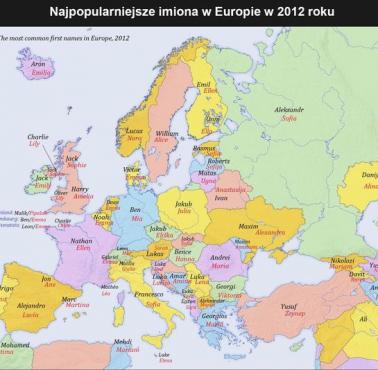 Najpopularniejsze imiona w Europie w 2012 roku.